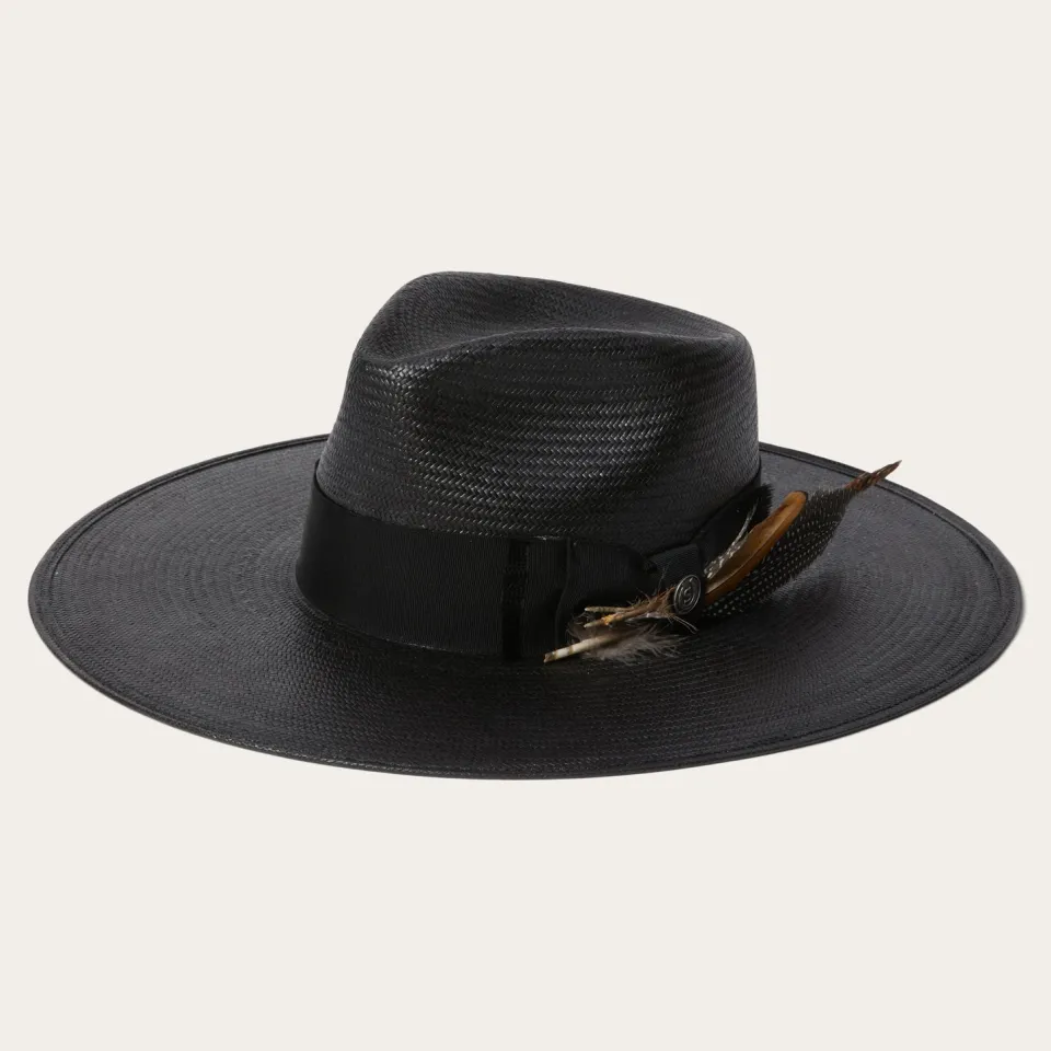 Stetson Atacama Straw Fedora Black Sale
