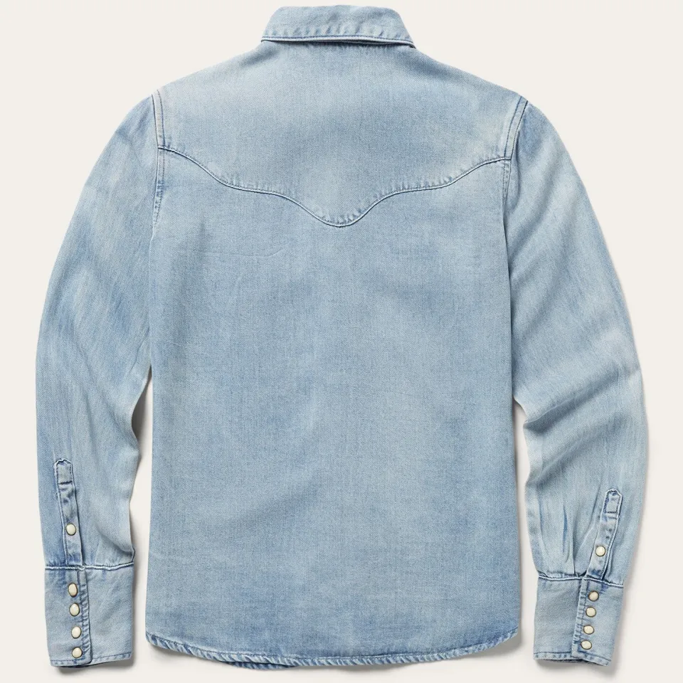 Stetson Curved Yoke Western Denim Top Blue Outlet