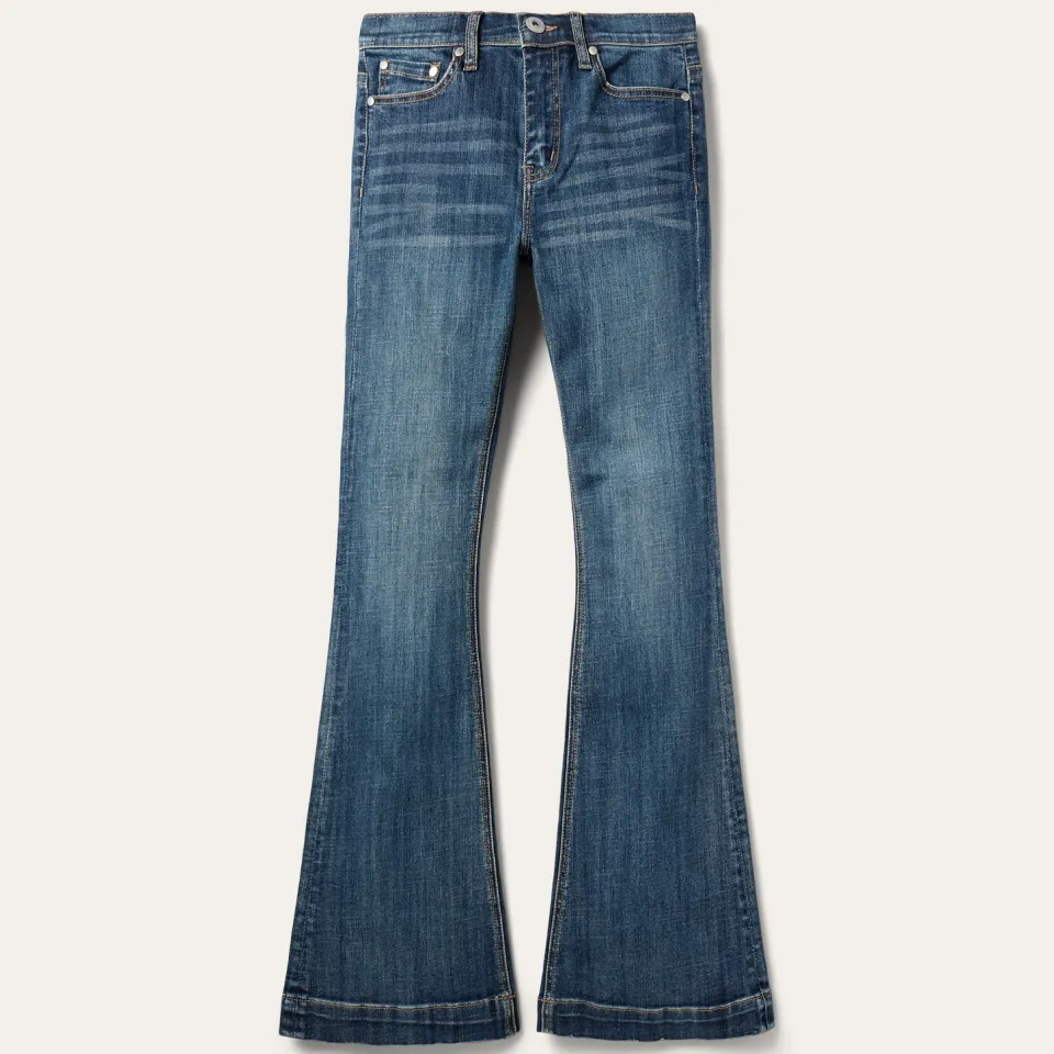 Stetson 921 High Rise Flare Jeans Blue Cheap
