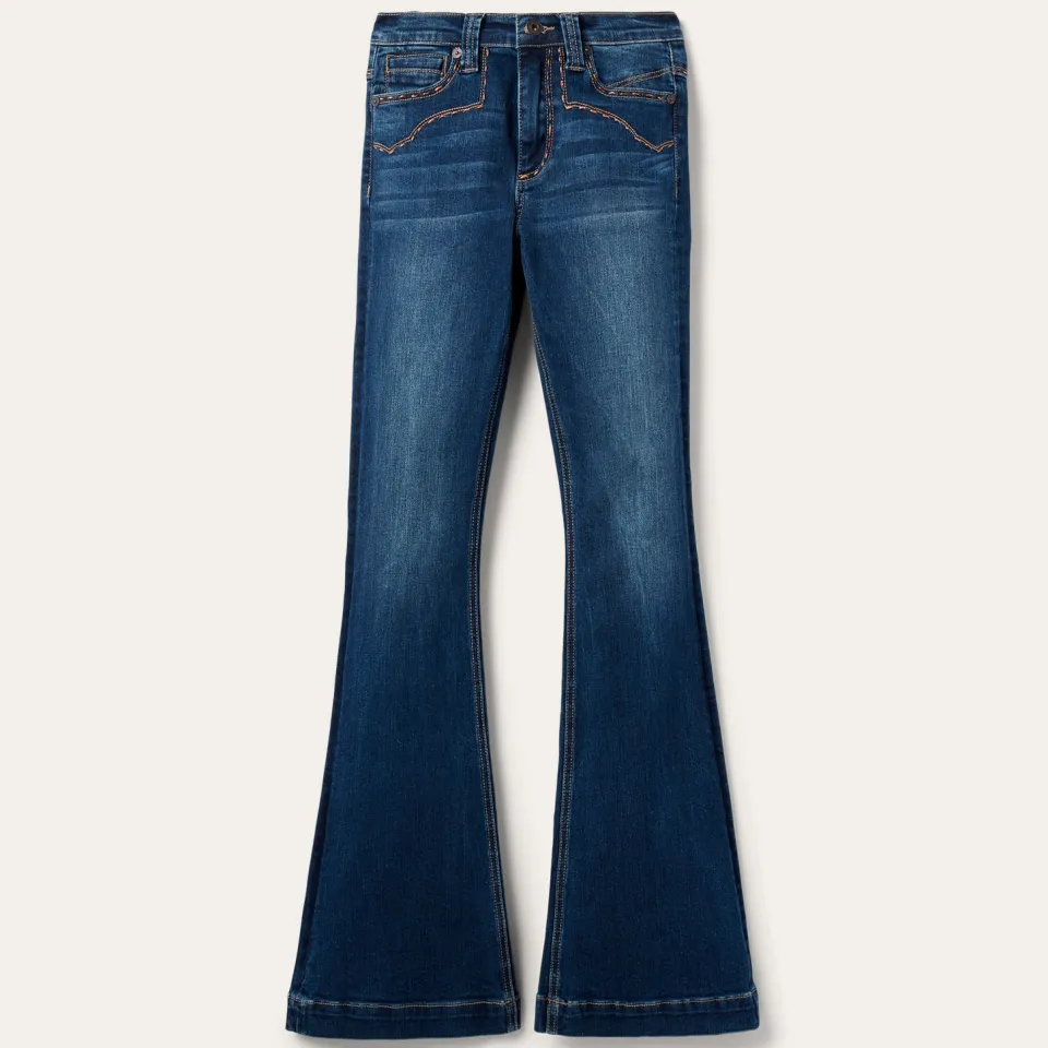Stetson 921 High Rise Flare Jeans Blue Cheap