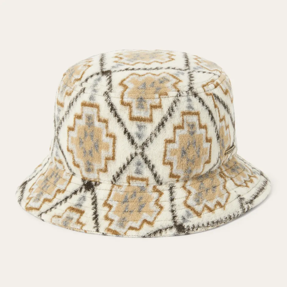 Stetson Navajo Jersey Bucket Hat Off White / Beige Discount